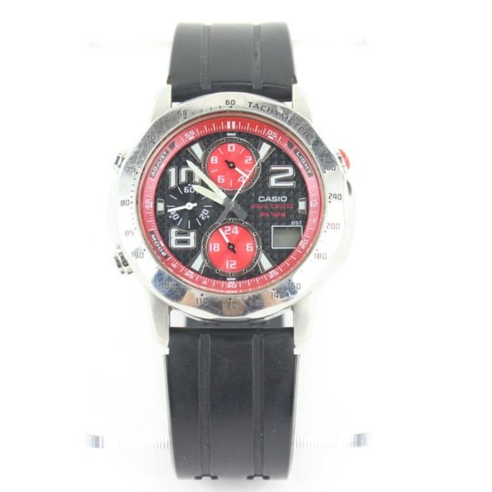 Casio Men's Black x Red WVQ-550 Edifice Waveceptor